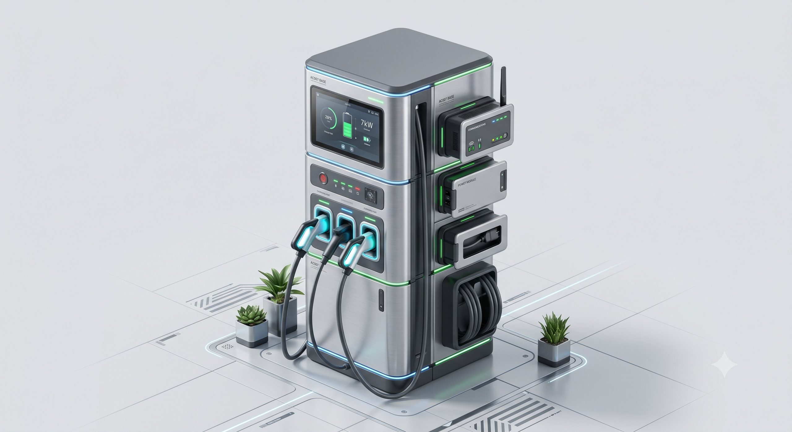 AC007 7kW AC EV Charger: Tier-1 LFP Cells / Smart Liquid Cooling for C&I Peak Shaving - Image 3